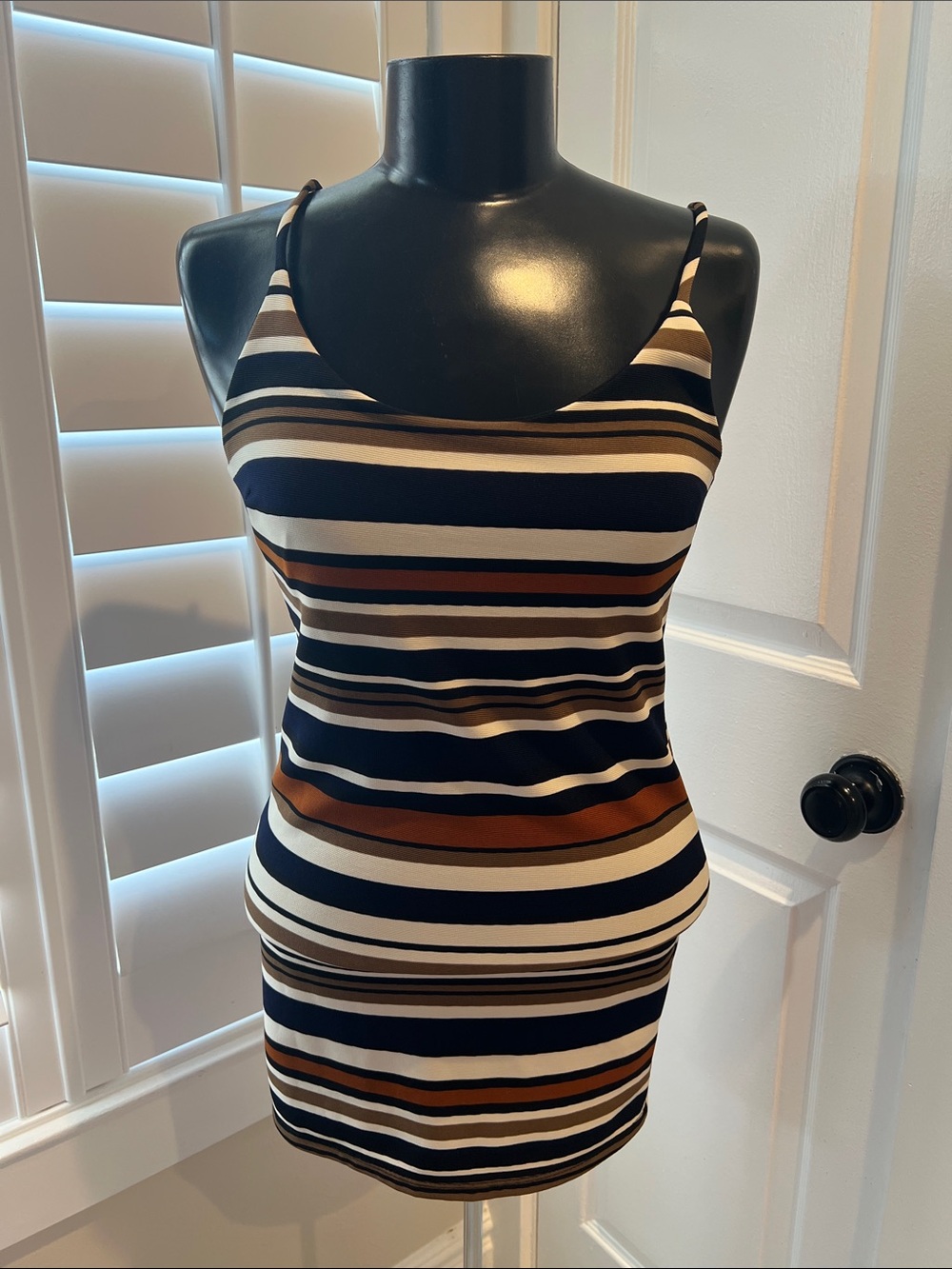 Striped Spaghetti-Strap Bodycon Dress